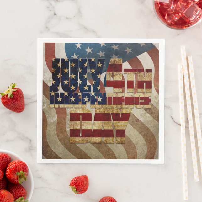 Vintager 4. Juli Unabhängigkeitstag Serviette (Beispiel)