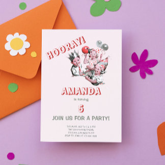 Vintager 50er Classic Simple Children Geburtstagsp Postkarte