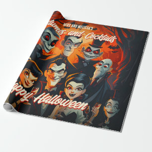 Vintager 50er Orange und Halloween aus dem Schwarz Geschenkpapier