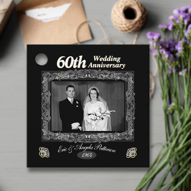Vintager 60. Hochzeitstag Geschenkanhänger (Von Creator hochgeladen)