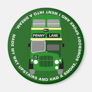 Vintager 60er Jahre Green Liverpool Doppeldecker-B Magnet