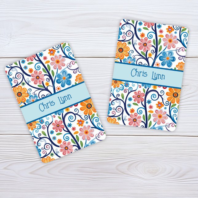 Vintager 60er Vibe Mod Abstraktes Blumenthema Spielkarten (Von Creator hochgeladen)