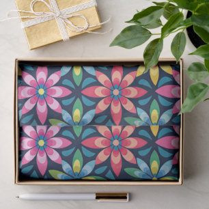 Vintager 60er Vibe Mod Daisies All-over Print Seidenpapier
