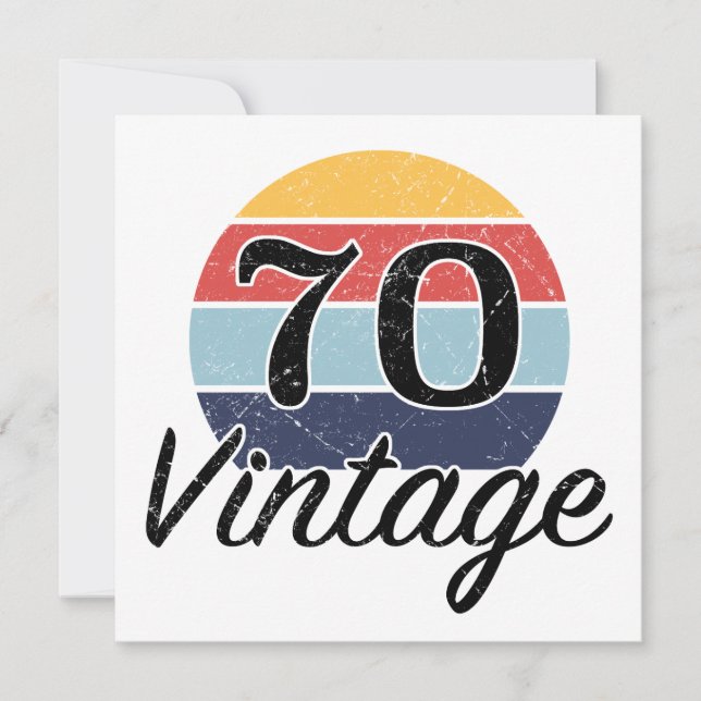 Vintager 70. Geburtstag Sonnenuntergang Karte (Vorderseite)