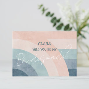 Vintager 70er Rainbow Wedding Bridesmade Einladung