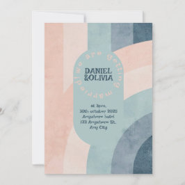 Vintager 70er Rainbow Wedding Einladung