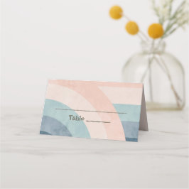 Vintager 70er Rainbow Wedding Platzkarte