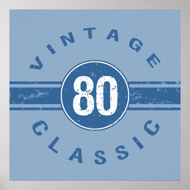 Vintager 80. Geburtstag Poster (Vorne)
