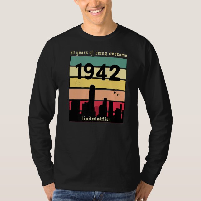 Vintager 80. Geburtstag Retro 1942 T-Shirt (Vorderseite)