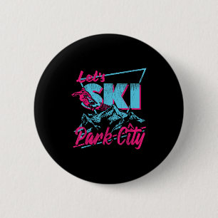 Vintager 80er 90er Skiausrüstung Retro Park City S Button