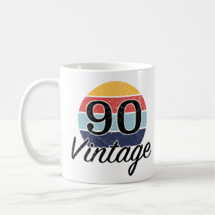 Vintager 90. Geburtstag Sonnenuntergang Kaffeetasse