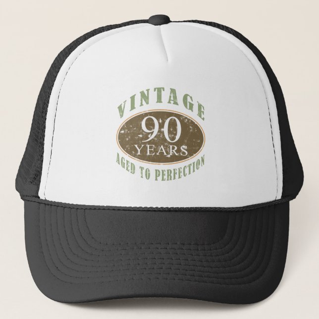 Vintager 90. Geburtstag Truckerkappe (Vorderseite)
