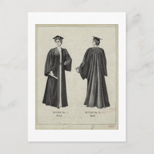 Vintager Abschluss Frauenkappe + Schwarz Postkarte