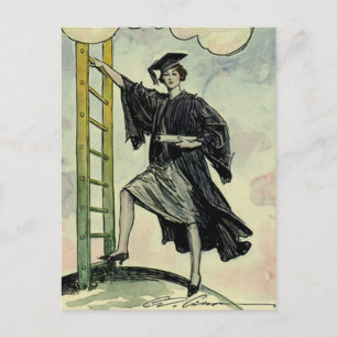 Vintager Abschluss, Klettern der Unternehmensleite Postkarte