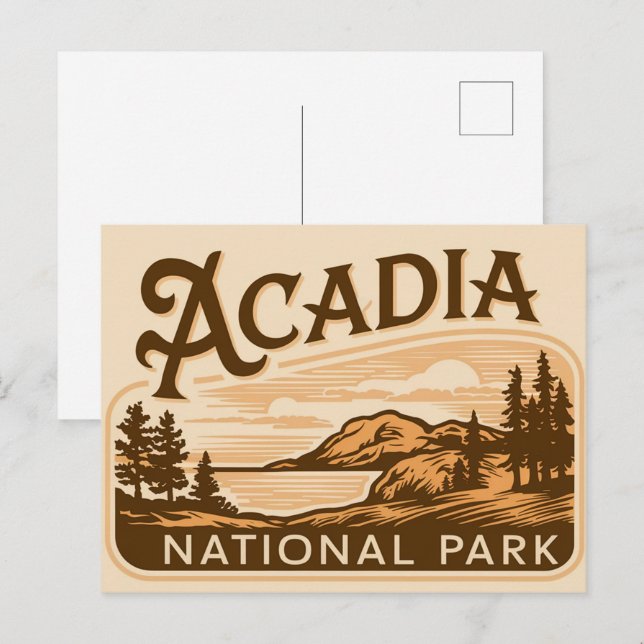 Vintager Acadia Nationalpark Bar Hafen Feiertagspostkarte (Vorne/Hinten)