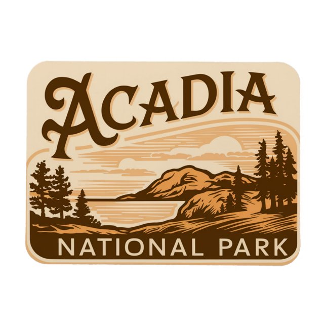 Vintager Acadia Nationalpark Bar Hafen Magnet (Horizontal)