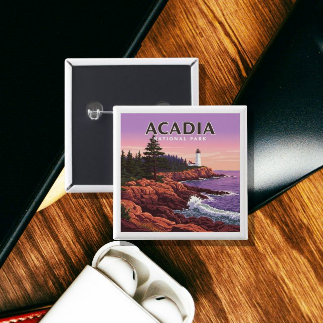 Vintager Acadia-Nationalpark Button (Von Creator hochgeladen)