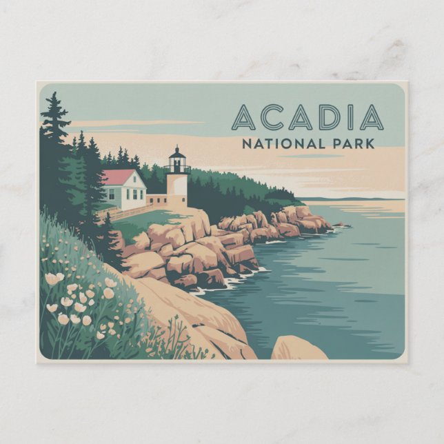 Vintager Acadia Nationalpark Postkarte Vintag (Vorderseite)