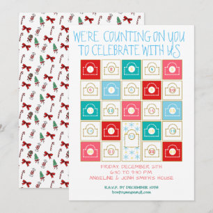 Vintager Adventskalender personalisieren Einladung