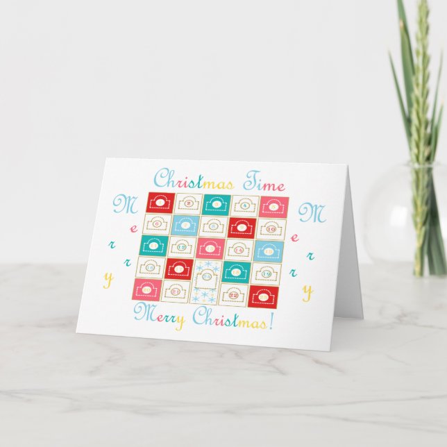 Vintager Adventskalender personalisieren Feiertagskarte (Vorderseite)