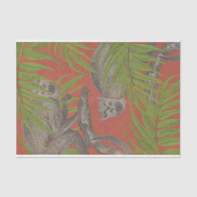 Vintager Affe Seidenpapier (Vorderseite)