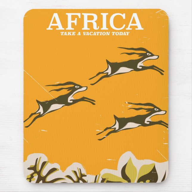 Vintager afrikanischer Urlaubstext Mousepad (Vorne)