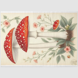 Vintager Agarianischer Roter Pilz Dekoupage Seidenpapier
