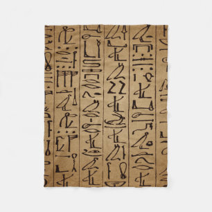 Vintager ägyptischer Hieroglyphen-Papier-Druck Fleecedecke