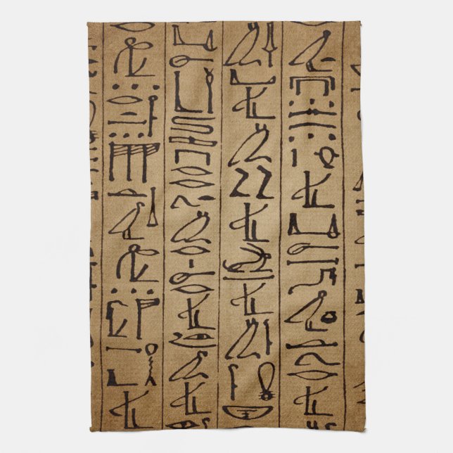 Vintager ägyptischer Hieroglyphen-Papier-Druck Küchentuch (Vertikal)