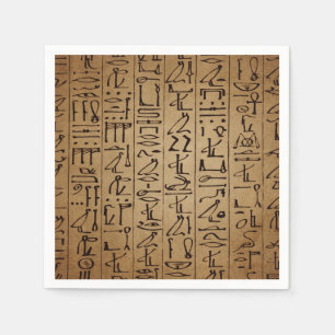 Vintager ägyptischer Hieroglyphen-Papier-Druck Serviette