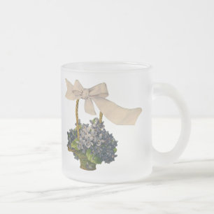 Vintager Aktionskorb für Violetten Mattglastasse