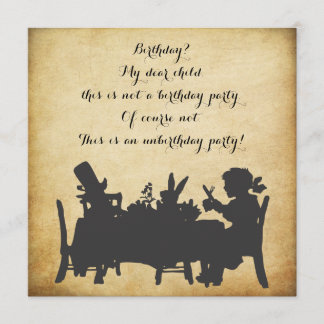 Vintager Alice im Wunderland-Tee-Party-Geburtstag Einladung