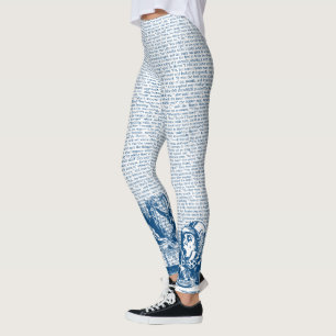 Vintager Alignment-Text und Border Blue Leggings