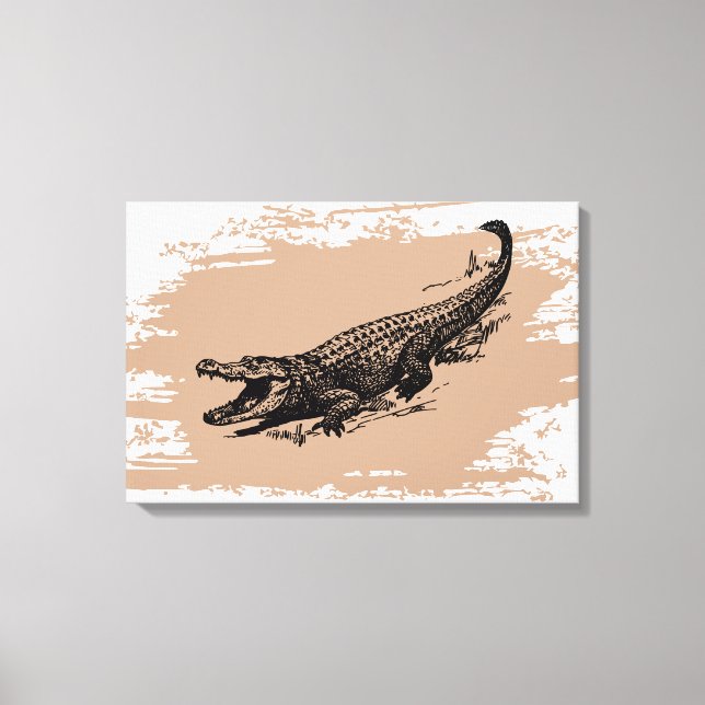 Vintager Alligator Leinwanddruck (Vorderseite)