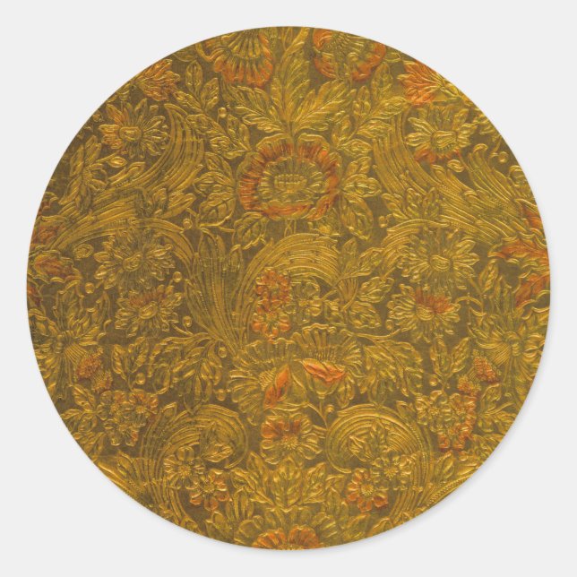 Vintager Allover mit Blumenmuster Runder Aufkleber (Vorderseite)