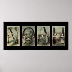 Vintager Alphabet Letter Name Art Poster
