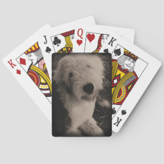 Vintager alter englischer Schäferhund Spielkarten