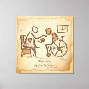 Vintager alter Modebetreuer, Pflegeassistent Leinwanddruck