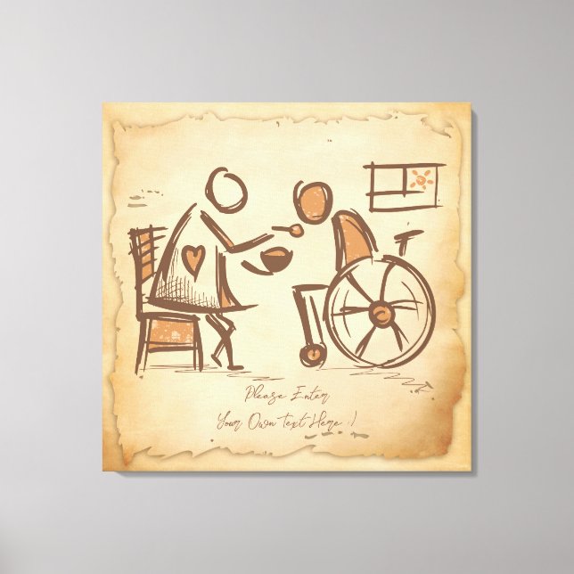 Vintager alter Modebetreuer, Pflegeassistent Leinwanddruck (Vorderseite)