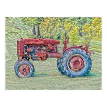 Vintager alter rustikaler Bauerntraktor