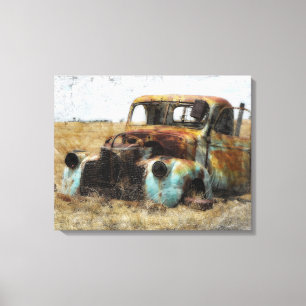 Vintager Altlastwagen Leinwanddruck