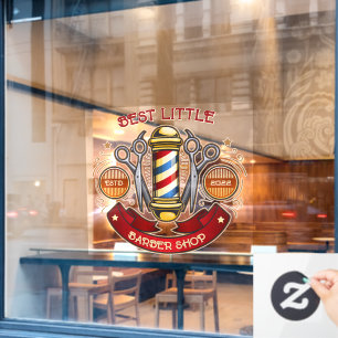 Vintager, altmodischer Friseursalon Fensteraufkleber