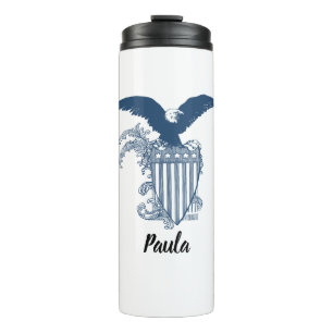 Vintager American Bald Eagle Stars Streifen Schild Thermosbecher