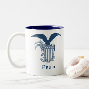 Vintager American Bald Eagle Stars Streifen Schild Zweifarbige Tasse