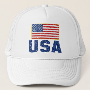 Vintager amerikanische Flagge Truckerkappe