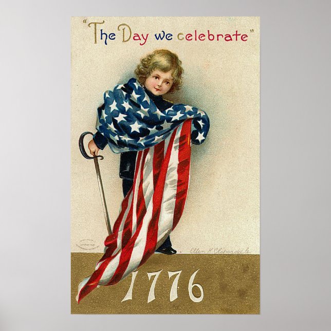 Vintager Amerikanische Unabhängigkeitstag Patrioti Poster (Vorne)