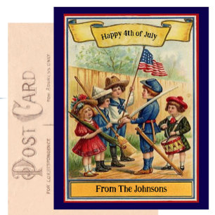 Vintager Amerikanische Unabhängigkeitstag Patrioti Postkarte