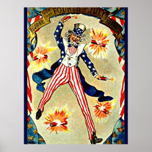 Vintager Amerikanische Unabhängigkeitstag Poster
