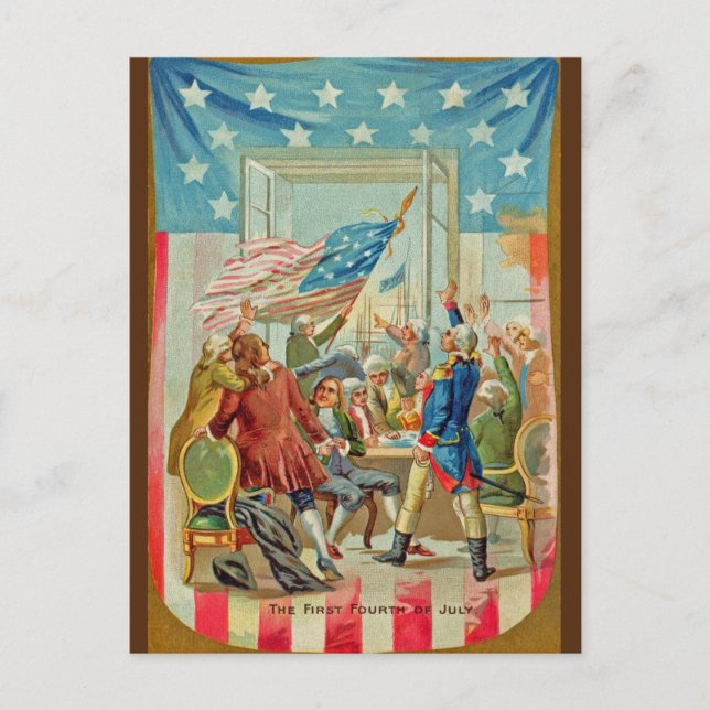 Vintager Amerikanische Unabhängigkeitstag Postkarte (Vorderseite)