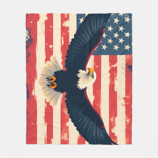 Vintager amerikanischer Adler Fleece Blanket
